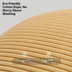 Coussin carré super respirant en corde <span class=keywords><strong>de</strong></span> coton tressée pour chaton, idéal pour l'automne et l'hiver, confortable pour le salon, utilisable toute l'année - Product Image 4