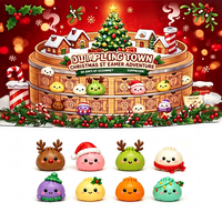 Calendrier de l'Avent Squishy de Noël – Coffret Surprise – Jouet Anti-Stress Doux en Forme de Boule pour Adultes et Enfants – Cadeau de Fêtes
