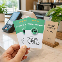 Carte personnalisée en PVC RFID ISO avec NFC et code QR pour les avis Google et les réseaux sociaux Instagram