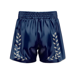 Para pantalones cortos de boxeo y MMA con acabado satinado elástico personalizado con tela transpirable de secado rápido para sesiones de entrenamiento atlético - Product Image 3