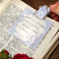 Bloc de Notas con Clip de Resina Acrílica PP Sin Adhesivo Mr.Paper, Diseño de Rosas, Estilo Retro, para Decoración de Escritorio y Recordatorios Diarios