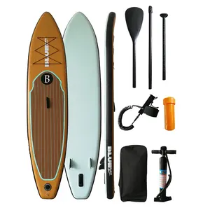 Inflatable Paddle Board Wood Color Popular Stand Up Paddle Board Surf Board Inflatable SUP Board