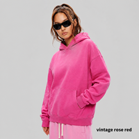 Hoodie Pria Bahan Katun Campuran 365 Gsm Custom, Hoodie Kasual Oversize Polos untuk Sablon dan Embos Logo
