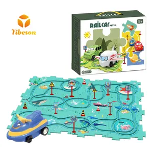 Hot Sale Reasonable Price Children DIY Assemble Railway Train Track Toy Battery Operated Puzzle Cars