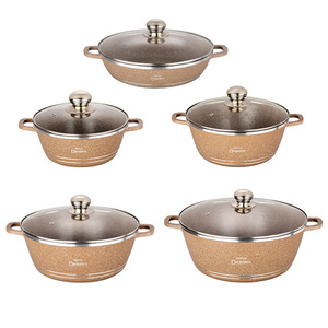 Royal Dessini Cookware Set 5-Piece Non-Stick Aluminum <b>Pots</b> With Lids For Stovetop And Oven Use - Product Image 5