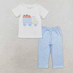 ชุดเสื้อผ้าสำหรับเด็กผู้ชายวัยหัดเดินชุดลายกระบองเพชรสีเขียวบูติกสำหรับฤดูใบไม้ร่วง - Product Image 5
