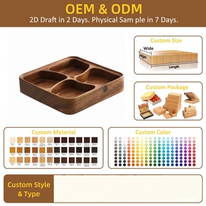 Plateau de service carré à 4 compartiments style américain pour bonbons et noix, idéal pour apéritifs et plats végétariens en camping - Product Image 6