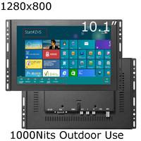 Moniteur tactile industriel de 10,1 pouces, style cadre ouvert, 1280x800, 16:10, noir, lisible en plein soleil, 1000 nits