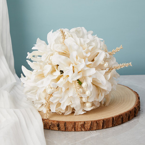 Fleur artificielle blanche pour la décoration de mariage, bouquet de mariée, rose, Saint-Valentin, fête des mères, fleurs artificielles en rose - Product Image 2