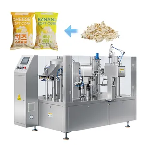 Automatische Sachet-Verpackungs maschine Puffed Food Pack Vorgefertigte Tasche Popcorn-Verpackungs kissen beutel Verpackungs maschine mit Stickstoff