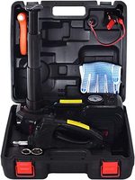 Cric électrique pour voiture 5 tonnes 12V, kit hydraulique avec clé à chocs et gonfleur, cric électrique pour le remplacement des pneus de voiture, garage