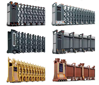 Barrière accordéon manuelle rétractable sans rail, étanche, en aluminium, porte de sécurité