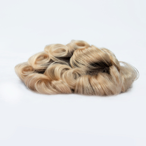 Prothèse capillaire de remplacement en cheveux humains Remy indiens de qualité supérieure, ultra-fins (0,03 mm), à nœuds simples, couleur mi-claire. - Product Image 1