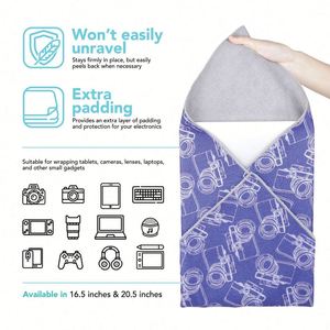 Enveloppe protectrice en tissu auto-adhésive Custom Wrap Magic, lavable, compatible avec les objectifs d'appareil photo, les ordinateurs portables et les smartphones - Product Image 4