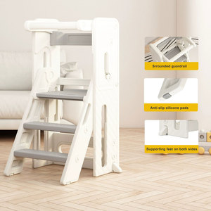 Escabeau pliant et réglable en plastique moderne pour tout-petits, convertible Montessori, pour cuisine, hôpital, école - Product Image 2