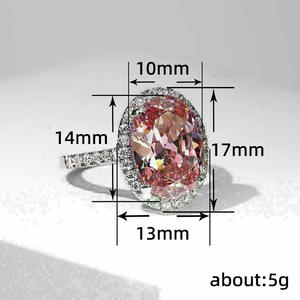 Anello di fidanzamento di lusso da donna Q413 con diamante sintetico taglio a pera e pietre laterali colorate fantasia, fascia di diamanti - Product Image 5