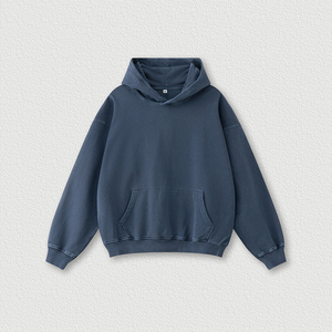 HETH129 <span class=keywords><strong>Vintage</strong></span> High <span class=keywords><strong>Street</strong></span> Peso pesado 380gsm Lavado ácido Fleece Algodón Sudadera con capucha de gran tamaño Personalizar Apliques Bordado logo - Product Image 6
