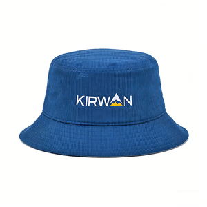 Chapeau Bob en Velours Côtelé Bleu Unisexe avec Logo Brodé 3D, Chapeau de Pêcheur Vintage à Large Bord pour la Pêche et le Streetwear en Plein Air - Product Image 4