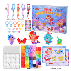 Kit Complet de <span class=keywords><strong>Perles</strong></span> à Repasser de 5 mm avec Pince, Porte-clés et Planche de Pose pour la Création d'Ornements DIY – Kit de <span class=keywords><strong>Perles</strong></span> Thermocollantes de 5 mm - Product Image 1