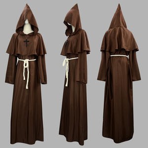 Disfraz Medieval Premium <span class=keywords><strong>de</strong></span> Halloween para Cosplay, Túnica <span class=keywords><strong>de</strong></span> Monje, Fraile, Mago, Sacerdote, Vestido para Representaciones Escénicas - Product Image 4
