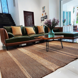 Alfombra Reversible de Estilo Oriental con Patrón Geométrico Ecológico, Tejido Hecho a Mano, Textura Suave, Aspecto Natural, Vietnam - Product Image 4