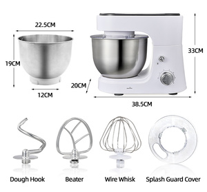 Nhà bếp bánh mì bột trộn Máy xử lý và điện trứng bánh bột đứng máy trộn thức ăn với bát thép không gỉ - Product Image 6