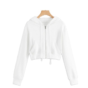 เสื้อฮู้ดแบบสวมหัวมีเชือกรูดสำหรับผู้หญิง,เสื้อครอปทอป - Product Image 1