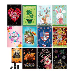 Banderas de Jardín de Yute Navideñas con Monograma en Blanco al por Mayor, Banderas de Jardín de Arpillera, Impresión a Doble Cara, Bandera de 30*45cm - Product Image 6