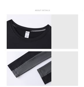 เสื้อโปโลแขนยาวมีซิปสำหรับผู้ชายเสื้อโปโลผ้าทอสีพื้นไซส์ใหญ่พิเศษแห้งเร็ว - Product Image 3