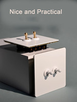 Interrupteur à bascule en cuivre doré 86 250V 1/2/3/4 GANG, design fin, rétro, cadre en acier inoxydable blanc, prise double européenne UK146 10A