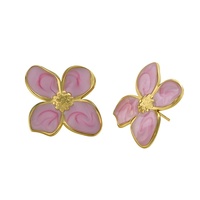 Boucles d'oreilles Bowei Jewelry, nouveau style français, fleur à quatre pétales, acier inoxydable, niche