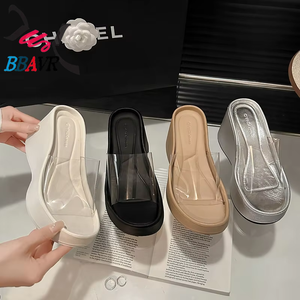 Sandalias de Plataforma con Tiras Transparentes para Mujer, Sandalias de Verano con Tacón Alto y Suela Gruesa, Pantuflas de Playa, Novedad 2026, Casuales para Exteriores - Product Image 2