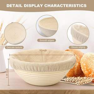 Panier de levage ovale en rotin naturel de 9-10 pouces pour pain au levain, outil de cuisson jetable pour baguettes, en stock - Product Image 2