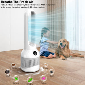 Di alta qualità senza rumore di sicurezza aria di raffreddamento tavolo senza sede ventilatore con purificatore d'aria Hepa senza pale riscaldatore del ventilatore a doppio uso - Product Image 5