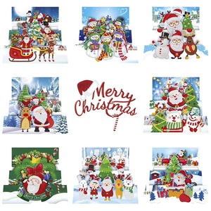 Kit de 8 cartes de vœux de Noël à peindre au diamant 5D, avec forets ronds, en papier, pour l'art DIY - Product Image 3
