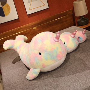 Arcobaleno balena delfino bambola peluche personalizzato peluche arcobaleno unicorno balena giocattoli animali morbido peluche balena tiro cuscino giocattolo - Product Image 3