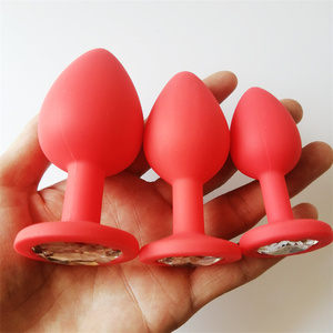 Silicone Anal <strong>Butt</strong> <strong>Plug</strong> with Gemstone Design - Product Image 1