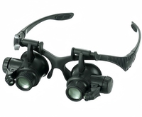 Head Mount Magnifying Glass with LED Light, Jewelers Loupe Magnifier with 8 Interchangeable Lens