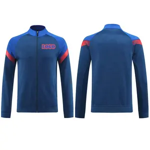 Men's football training suit Navy Blue Stripes Football Sportswear Tops Winter Jogging Tracksuit Soccer Training Clothes