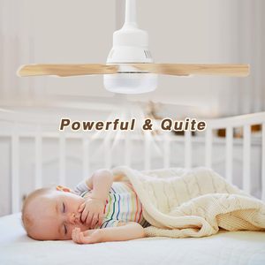 Gỗ ổ cắm ánh sáng quạt với điều khiển từ xa, 20.5 "vít trong quạt trần với đèn & ổ cắm Extender ánh sáng bóng đèn quạt 3 tốc độ - Product Image 6