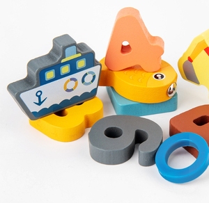 Jouet d'apprentissage des chiffres 6 <span class=keywords><strong>en</strong></span> 1 pour tout-petits, puzzle <span class=keywords><strong>en</strong></span> bois avec lettres et chiffres, trieur de formes, blocs d'empilage pour tout-petits - Product Image 6