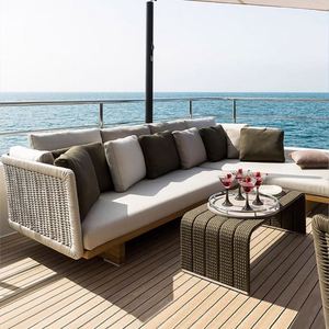 Açık kanepe eğlence sandalye açık avlu Villa bahçe açık-hava katı ahşap su geçirmez güneş koruma Rattan kanepe kombinasyonu - Product Image 2