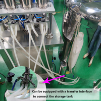 Machine à parfum pneumatique semi-automatique à quatre têtes haute efficacité, compatible CO2/aérosol pour la production de parfums cosmétiques