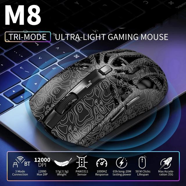 Ultra-lightweight Gaming Mouse 57g Sensor PAW3311 DPI Max 12000 1K Ultra-lightweight Wireless Gaming Mouse