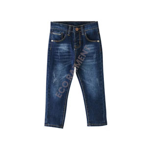 Pantalons en jean pour enfants décontractés et fins de haute qualité, personnalisés, en coton extensible, respirants, à séchage rapide, coupe droite, vêtements pour garçons - Product Image 1