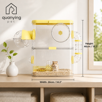 Mobilier pour animaux de compagnie en plastique transparent à double couche, design floral moderne et luxueux, pour salon