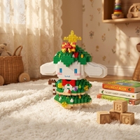 Ensemble de blocs de construction en micro-plastique de Noël mignon, 776 pièces, modèle d'arbre à décorer, mini briques diamant, figurine de dessin animé éducative à monter soi-même