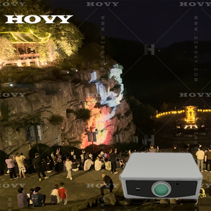 Màn hình chiếu video kỹ thuật số ngoài trời HOVY, chiếu lên mặt tiền nhà, độ sáng 40000-12000 lumens, máy chiếu laser LCD 3D cho nhà thờ, tòa nhà - Product Image 6