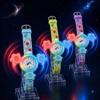 Vente en gros directe d'usine avec montre pour enfants, montre à quartz pour enfants avec un adorable dinosaure rotatif