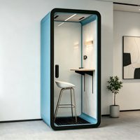 Cabine Acoustique Mobile Moderne Insonorisée Écologique pour Appels Privés avec Éclairage LED et Ventilation pour Hôpital/École/Bureau